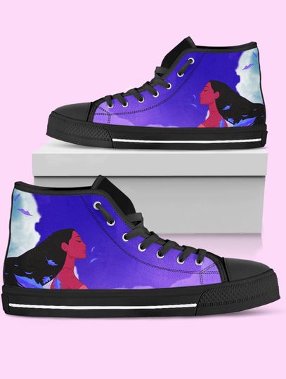 Pocahontas High Top Shoes, Animated Movie Sneakers for Women, Men