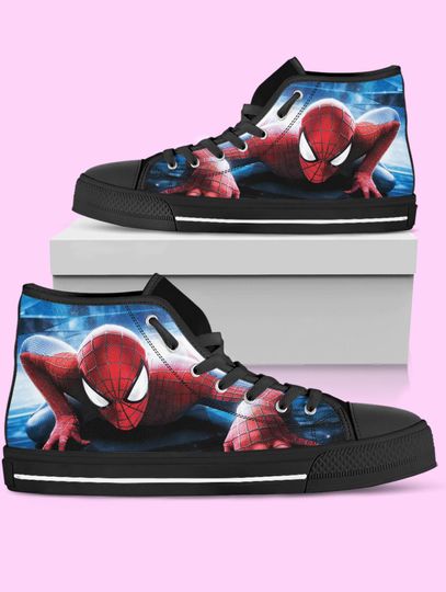 Spider-Man High Top Shoes, Movie Sneakers for Women, Men