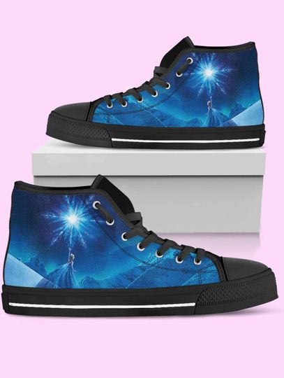 Discover Frozen High-Top Shoes: Elsa Converse Inspired Sneakers for Women, Men, and Kids