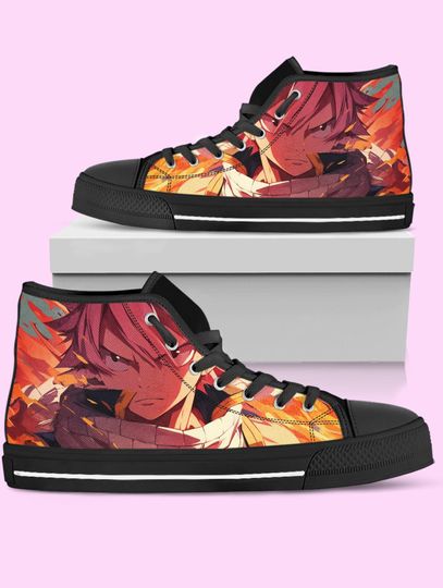 Discover Fairy Tail High-Top Sneakers: Natsu Dragneel Anime Shoes