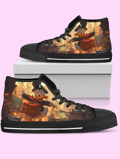 Discover Donald Duck High-Top Shoes: Converse Inspired Sneakers for Women, Men, and Kids