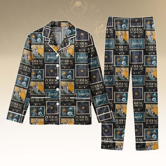 Discover Zodiac Academy Long PJs Set, Zodiac Long Sleeve Pajamas, Solaria Long Pajama Set, Zodiac Pajama, Gift for Book Lover