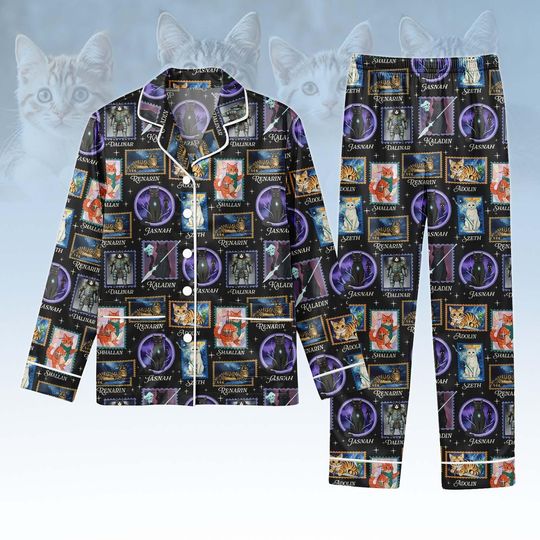 Discover Fantasy Cat Long PJs Set, Stormlight Long Sleeve Pajamas, Radiant Long Pajama Set, Women Pajama, Gift for Her