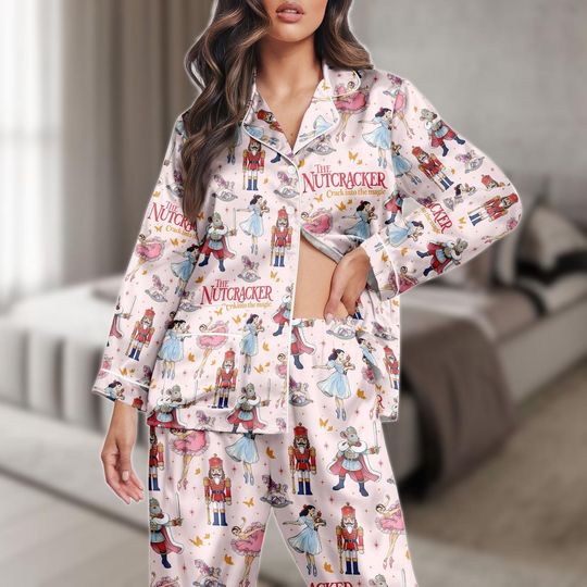 Nutcracker Long PJs Set, Ballet Pajamas Long Pajama Set, Nutcracker Pajamas, Gift For Her