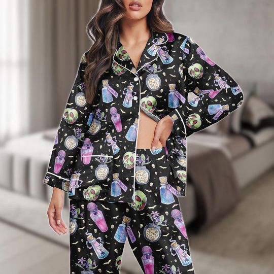 Discover Potion Long PJs Set, Magic Potion Pajamas, Long Pajama Set, Women Pajamas, Gift for Witch Fan