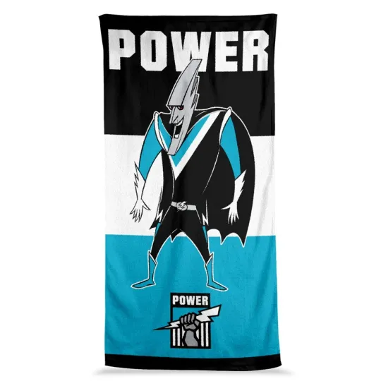 Discover Adelaide Port Power AFL Jumbo Large Beach Bath Towel