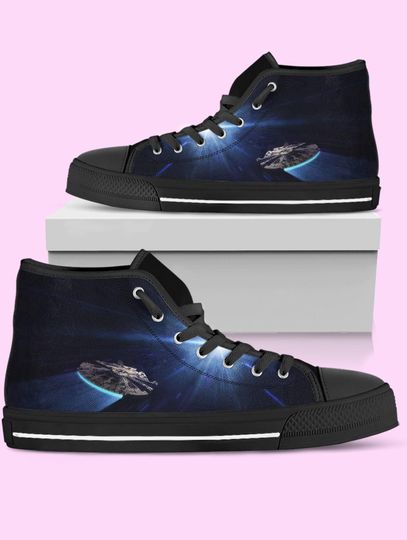 Star Wars High Top Shoes, Millennium Falcon Sneakers for Women, Men