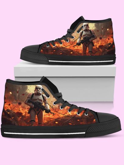 Star Wars High Top Shoes, Stormtrooper Sneakers for Women, Men
