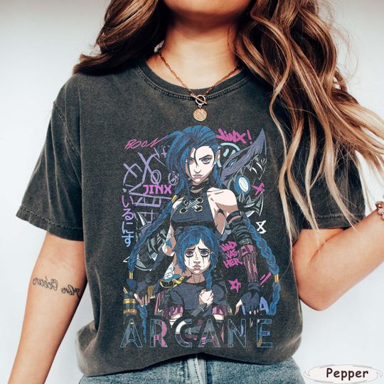 Discover Arcane Vi Shirt: League of Legends Anime Streetwear, Arcane Merch