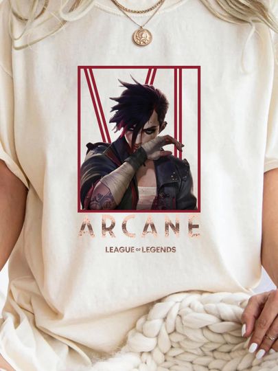 Discover Arcane Inspired Shirt, Jinx Fan Art Tee, Arcane Jinx, League Fan Gift, Jinx Arcane Shirt, Anime Style Tee, , Arcane Merch