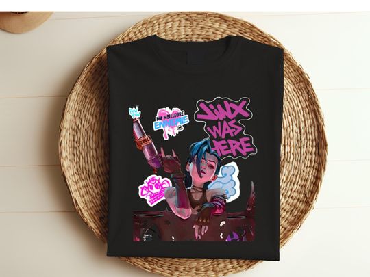 Discover Jinx Was Here T-Shirt, Arcane Anime Streetwear, Arcane Merch