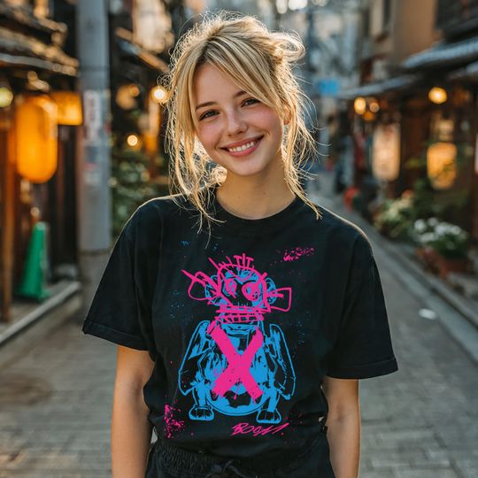 Jinx Monkey Graffiti Unisex T-Shirt, Arcane Top,  League of Legends Fan, Japanese Harajuku Hip-hop Graphic Tee