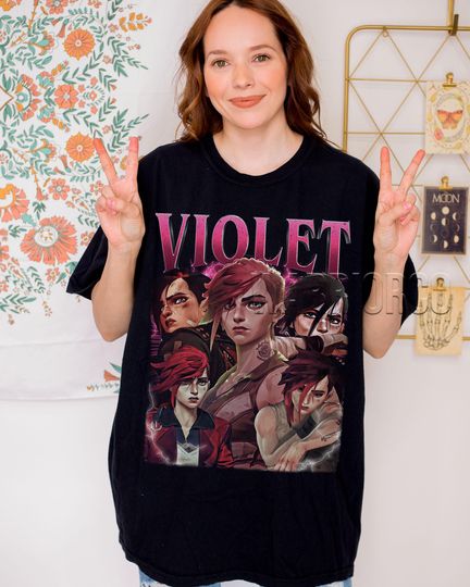 Discover Violet LoL Arcane Shirt, Vi and Caitlyn Fan Art Tee