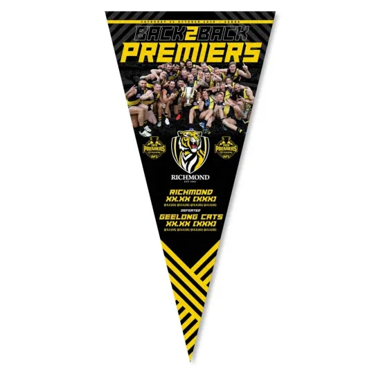 Richmond Tigers 2020 Back to Back Premiers Triangle Pennant