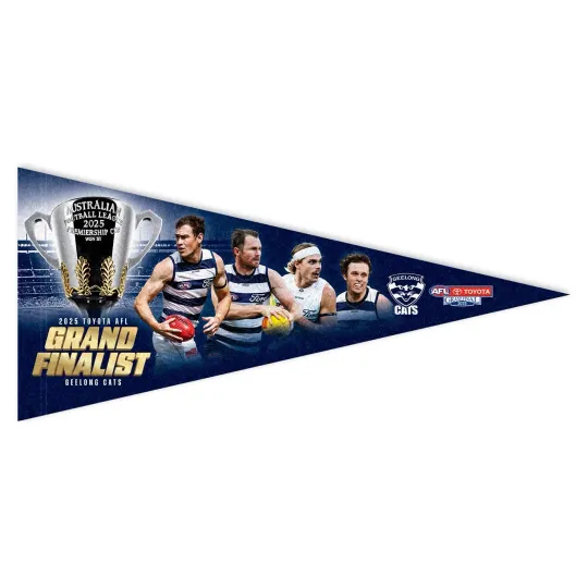Discover Geelong Cats AFL 2025 Finalist Player Wall Pennant Flag