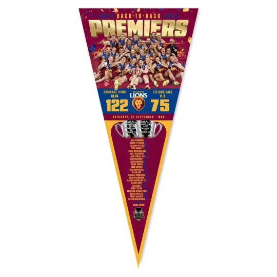 Brisbane Lions AFL 2025 Grand Final Champions Wall Pennant