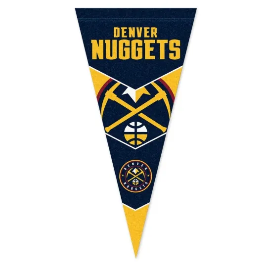 Discover NBA Denver Nuggets Felt Wall Banner, Basketball Triangle Pennant Sign
