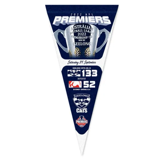 Discover Geelong Cats 2022 Premiership AFL Triangle Pennant