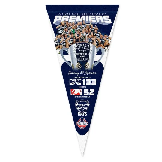 Geelong Cats 2022 Premiership AFL Team Triangle Pennant