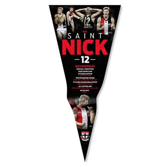 Discover Nick Riewoldt St Kilda Saints Retirement Pennant Flag Banner Man Cave Bar Gift