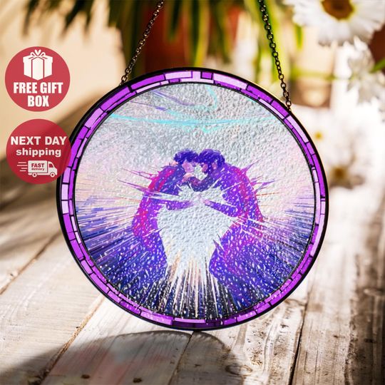 Discover Glass Suncatcher Jayvik Arcane Stained, Viktor and Jayce Inspired Window Art, LOL Hanging Ornament, League of Legends Romantic Fan Gift
