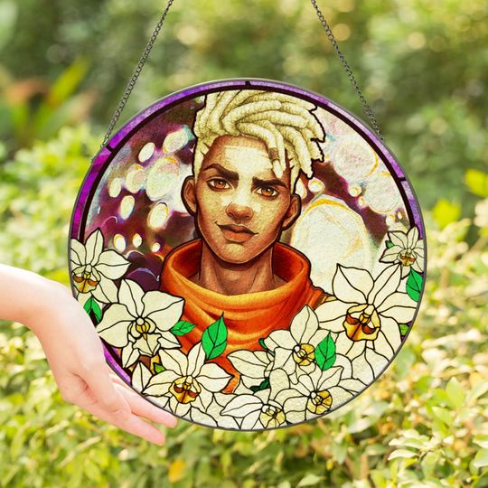 Discover Glass Suncatcher Ekko Stained - Ekko Arcane-Inspired Window Ornament with THE WILD RUNE, Arcane Fan Gift, Gift for Gamers, League of Legends
