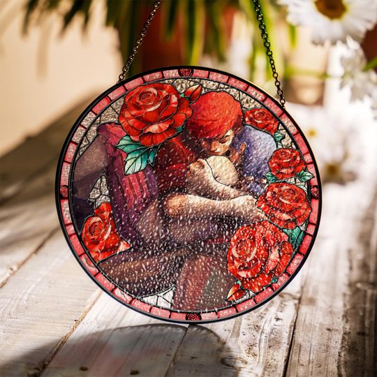 Discover Glass Suncatcher Inspired Window Art, Vi Jinx Arcane Stained, LOL Hanging Ornament, League of Legends Romantic Fan Gift