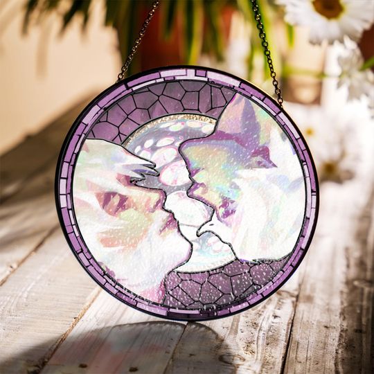 Discover Glass Suncatcher Inspired Window Art, JayVik Arcane Stained, League of Legends Romantic Fan Gift LOL Suncatcher, LOL Hanging Ornament