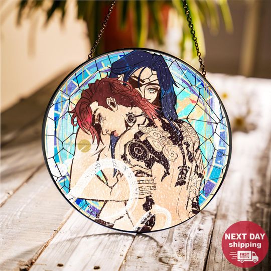 Discover Blue Rose Arcane Suncatcher  Handmade Glass Ornament  Inspired by League of Legends Arcane