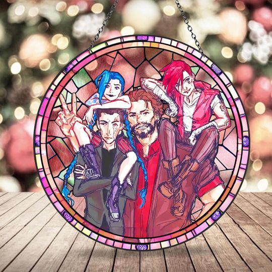 Suncatcher Ornament Arcane Family, Jinx League of Legends Acrylic Art Decoration, Arcane Merch