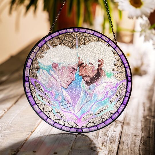 Discover Jayvik Arcane Stained Glass Suncatcher Inspired Window Art, Jinx and Vi Inspired Window Art, League of Legends Romantic Fan Gift