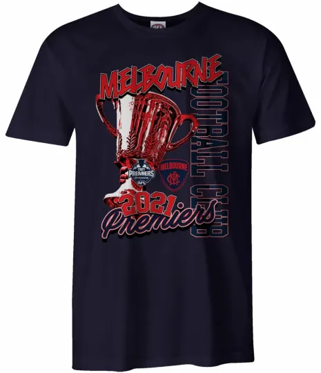 Discover Melbourne Demons 2021 AFL Navy Premiers Tee Sizes S-5XL BNWT