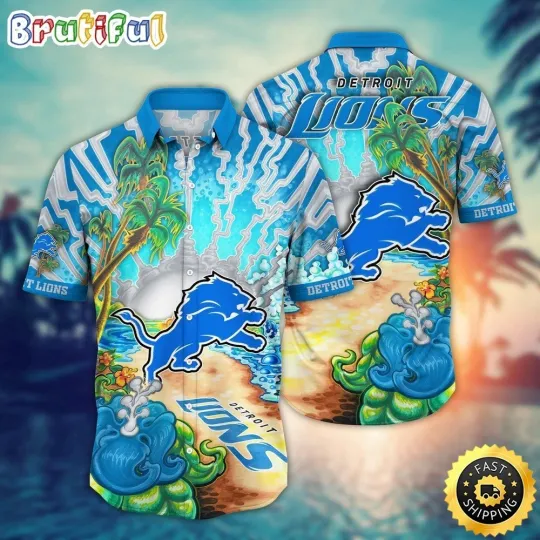 Discover Personalized Detroit Football Lionss Team Hawaiian Shirt Button Down Unisex
