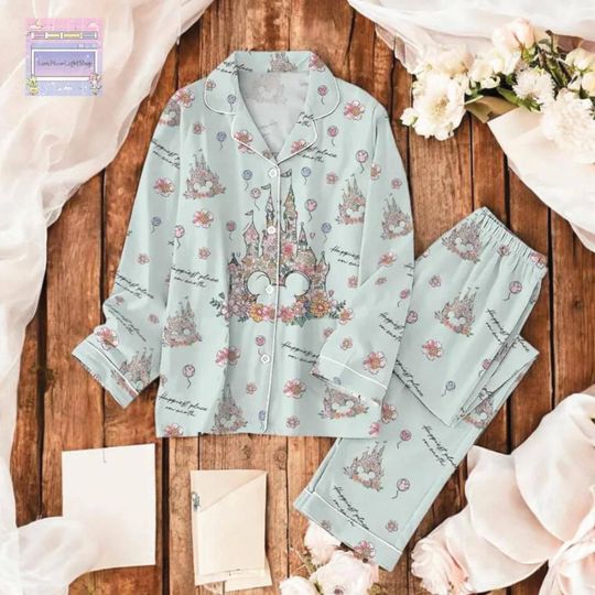 Discover Happiest Place On Earth Pajama Set, Mickey Pajamas For Women, Disney World Tee, Magic Kingdom Holiday Sleepwear