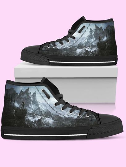 Skyrim High Top Shoes, Video Game Sneakers for Women, Men