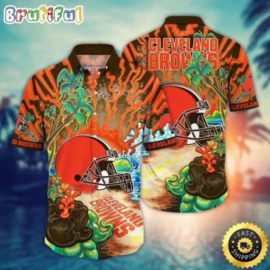 Discover Cleveland Football Brownss Team Hawaiian Shirt Button Down Unisex