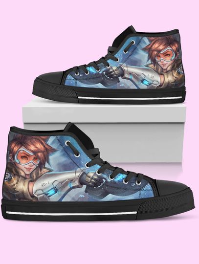 Discover Overwatch Tracer High Top Shoes, Video Game Sneakers for Women, Men