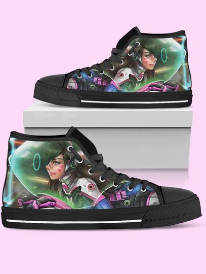 Discover Overwatch D.Va High Top Shoes, Video Game Shoes