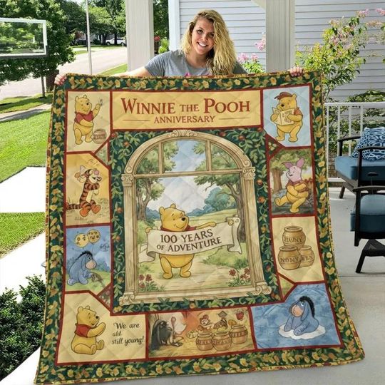 Discover Classic Winnie The Pooh Quilt, Pooh And Friends Quilt Pattern, Disney Movie Modern Quilt, Disneyland Gift