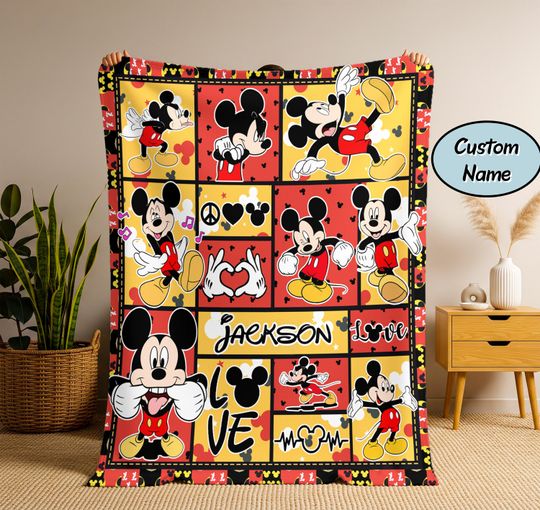 Discover Custom Name Mickey Mouse Blanket