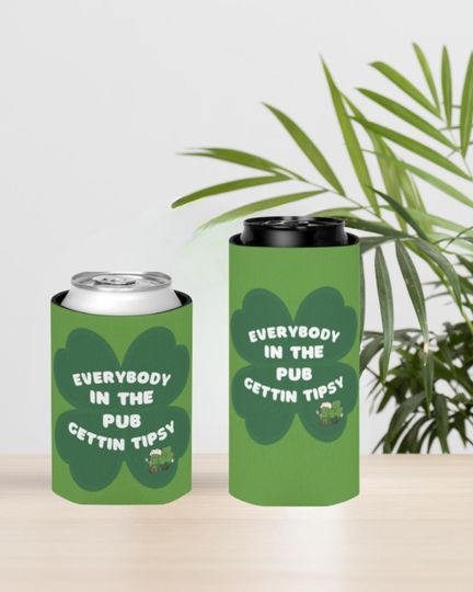 Discover Everybody in the Pub Gettin Tipsy Can Cooler | St. Patrick's Day Shamrock