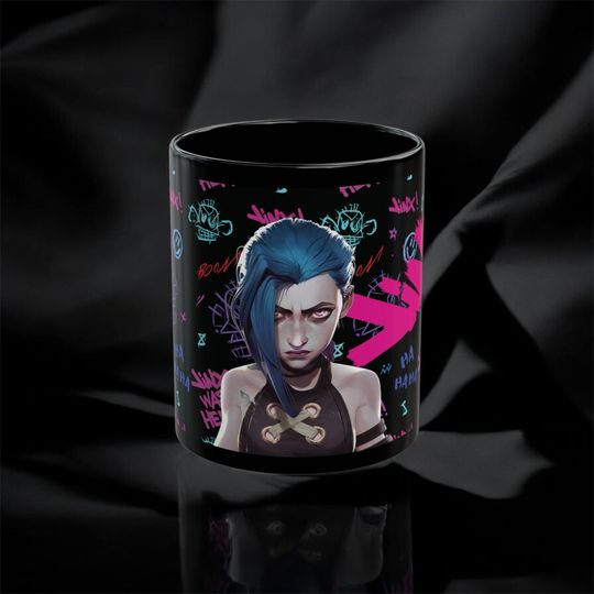 League of Legends Jinx Ceramic Mug: Gamer Gift, Arcane Merch