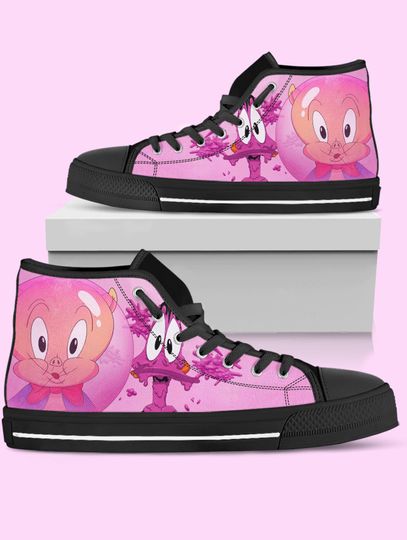 Porky Pig High Top Shoes, Daffy Duck neakers for Women, Men