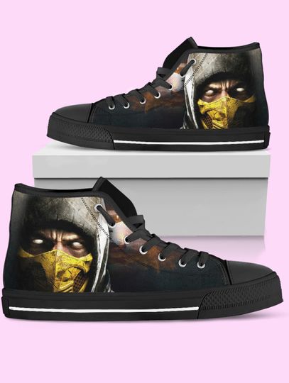 Discover Mortal Kombat High Top Shoes, Scorpion Sneakers for Women, Men