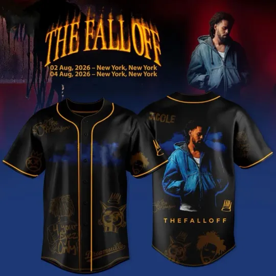 Discover Jcole The Fall Off World Tour 2026 Baseball Jersey All-Over-Printed