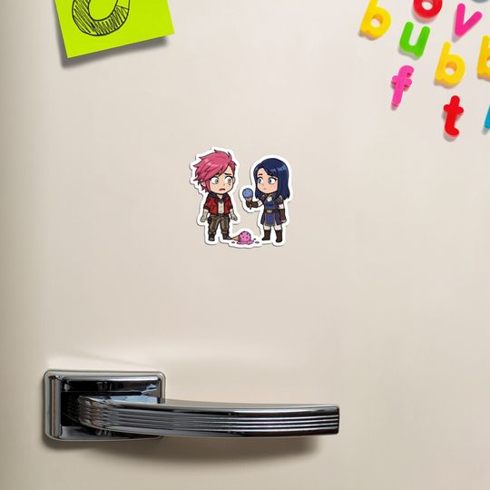 Discover Sweet Chibi Vi & Caitlyn – Arcane Ice Cream Moment Tee Magnet