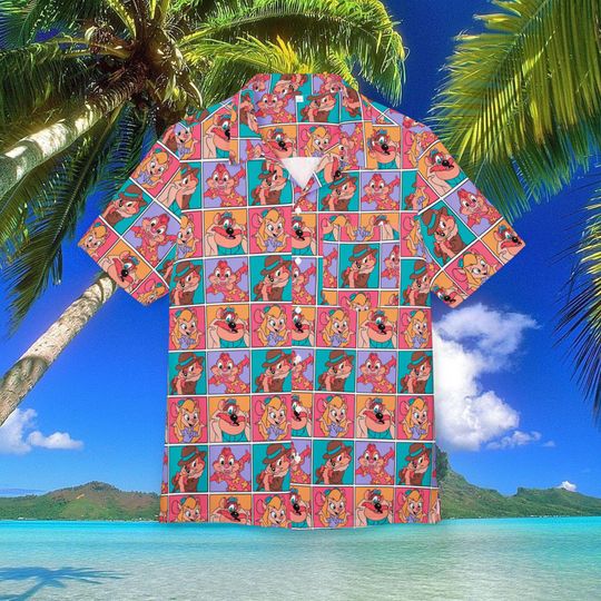 Discover Disney Rescue Rangers Hawaiian Shirt for Adults, Chip and Dale 90s Retro Hawaii Shirt