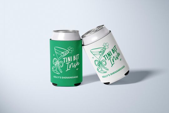 Discover Tini Bit Irish Can Cooler Customized St Patricks Day Decor Green Irish Bachelorette Party Can Sleeve For Paddys Day Party Favor For Adult