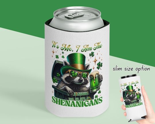 Discover Its me I am the Shenangins Can Cooler, Funny St Patricks Day Can Cooler, Funny Raccoon St Patricks Day Can Cooler, St Paddys Day must have
