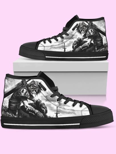 Final Fantasy High Top Shoes, Video Game Sneakers for Women, Men